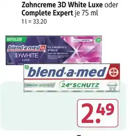 Rossmann Blend-a-med zahncreme 3d white luxe oder complete expert Angebot