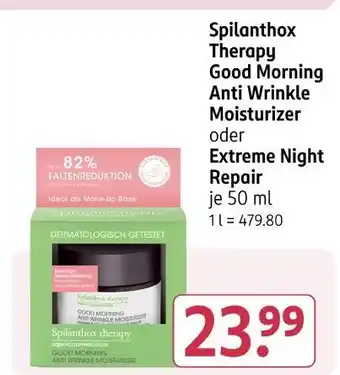 Rossmann Spilanthox therapy good morning anti wrinkle moisturizer oder extreme night repair Angebot