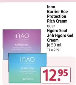 Rossmann Inao barrier bae protection rich cream oder hydra soul 24h hydra gel cream Angebot