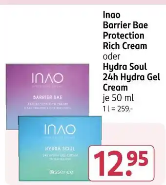 Rossmann Inao barrier bae protection rich cream oder hydra soul 24h hydra gel cream Angebot