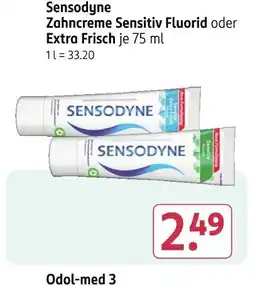 Rossmann Sensodyne zahncreme sensitiv fluorid oder extra frisch Angebot