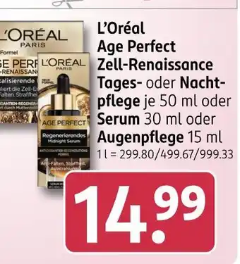 Rossmann L'oréal age perfect zell-renaissance tages- oder nachtpflege Angebot