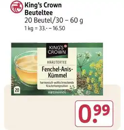 Rossmann King’s crown beuteltee Angebot