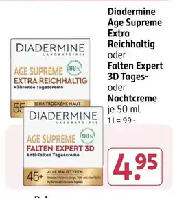 Rossmann Diadermine age supreme extra reichhaltig oder falten expert 3d tages- oder nachtcreme Angebot