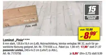 toom Baumarkt Laminat „pinie“ Angebot