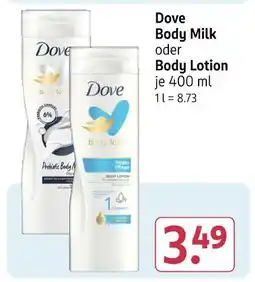 Rossmann Dove body milk oder body lotion Angebot