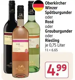 Rossmann Oberkircher winzer spätburgunder oder rosé oder grauburgunder oder riesling Angebot