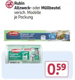 Rossmann Rubin allzweck- oder müllbeutel Angebot