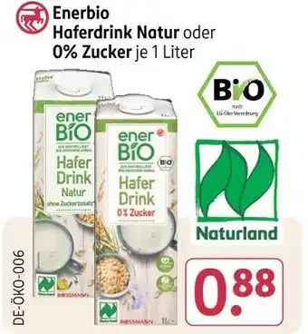 Rossmann Enerbio haferdrink natur oder 0% zucker Angebot