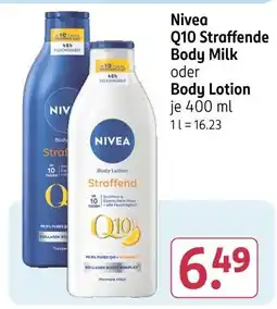 Rossmann Nivea q10 straffende body milk oder body lotion Angebot