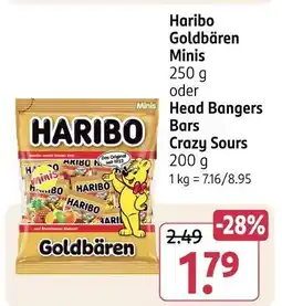 Rossmann Haribo goldbären minis head bangers bars crazy sours Angebot