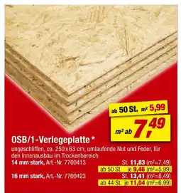 toom Baumarkt Osb/1-verlegeplatte Angebot