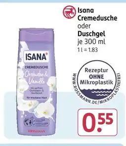 Rossmann Isana cremedusche oder duschgel Angebot