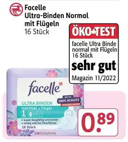 Rossmann Facelle ultra-binden normal mit flügeln Angebot