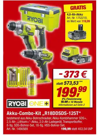 toom Baumarkt Ryobi akku-combo-kit Angebot