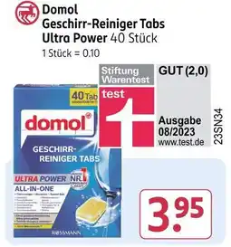 Rossmann Domol geschirr-reiniger tabs ultra power 40 stück Angebot