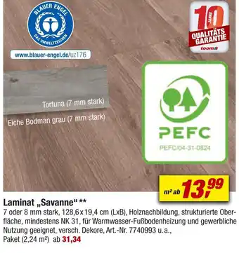 toom Baumarkt Pefc laminat „savanne“ Angebot