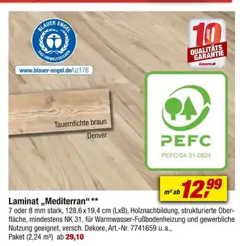 toom Baumarkt Tauernfichte braun oder denver laminat „mediterran“ Angebot