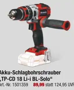 toom Baumarkt Akku-schlagbohrschrauber „tp-cd 18 li-i bl-solo“ Angebot