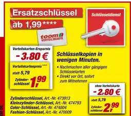 toom Baumarkt Toom ersatzschlüssel Angebot