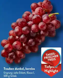 Aldi Süd Trauben dunkel, kernlos Angebot