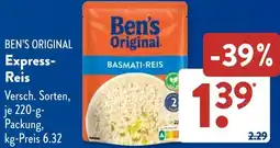 Aldi Süd BEN'S ORIGINAL Express Reis Angebot