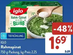 Aldi Süd IGLO Rahmspinat Angebot