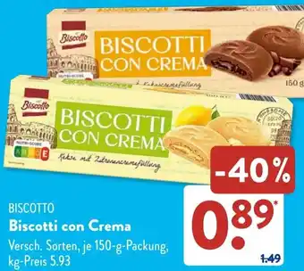 Aldi Süd BISCOTTO Biscotti con Crema Angebot