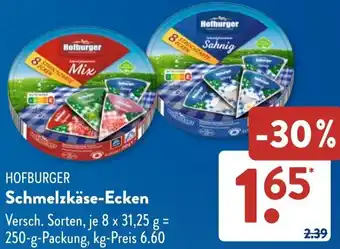 Aldi Süd HOFBURGER Schmelzkäse-Ecken Angebot