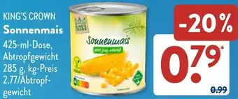 Aldi Süd KING'S CROWN Sonnenmais Angebot