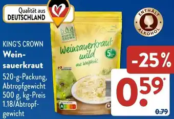 Aldi Süd KING'S CROWN Weinsauerkraut Angebot