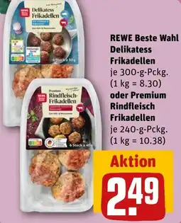 REWE REWE Beste Wahl Delikatess Frikadellen oder Premium Rindfleisch Frikadellen Angebot