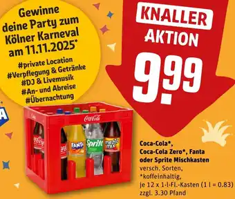 REWE Coca-Cola, Coca-Cola Zero, Fanta oder Sprite Mischkasten Angebot