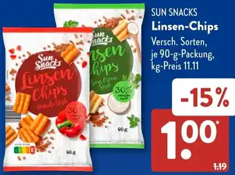 Aldi Süd SUN SNACKS Linsen-Chips Angebot