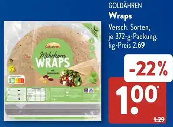 Aldi Süd GOLDÄHREN Wraps Angebot