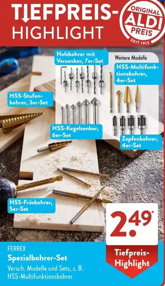 Aldi Süd FERREX Spezialbohrer-Set Angebot