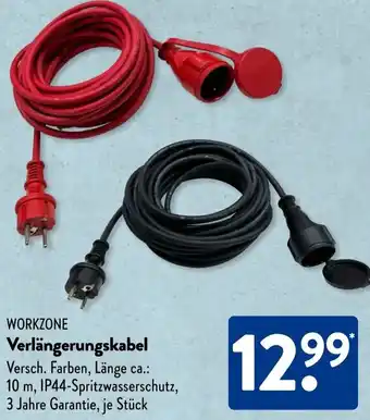 Aldi Süd WORKZONE Verlängerungskabel Angebot