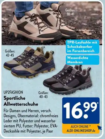 Aldi Süd UP2FASHION Sportliche Allwetterschuhe Angebot