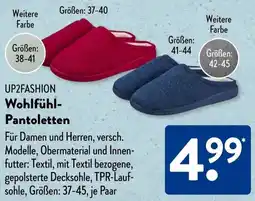 Aldi Süd UP2FASHION Wohlfühl Pantoletten Angebot