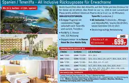 REWE Spanien / Teneriffa - All Inclusive Rückzugsoase für Erwachsene Angebot