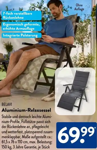 Aldi Süd BELAVI Aluminium-Relaxsessel Angebot