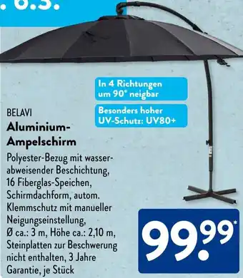 Aldi Süd BELAVI Aluminium Ampelschirm Angebot