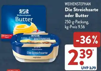 Aldi Süd WEIHENSTEPHAN Die Streichzarte oder Butter Angebot