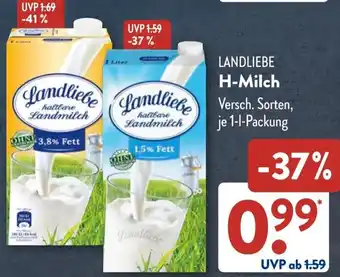 Aldi Süd LANDLIEBE H-Milch Angebot