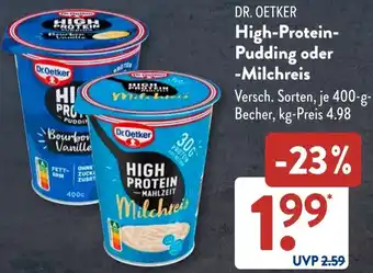 Aldi Süd DR. OETKER High-Protein Pudding oder Milchreis Angebot