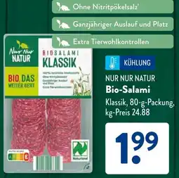 Aldi Süd NUR NUR NATUR Bio-Salami Angebot