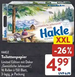 Aldi Süd HAKLE Toilettenpapier Angebot