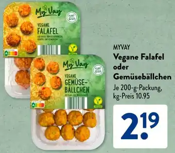 Aldi Süd MYVAY Vegane Falafel oder Gemüsebällchen Angebot