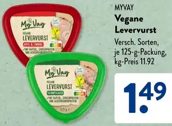 Aldi Süd MYVAY Vegane Levervurst Angebot