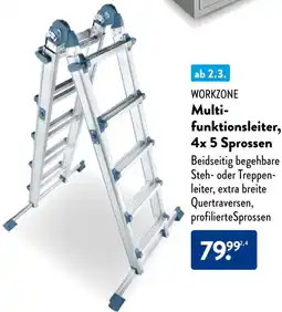 Aldi Süd WORKZONE Multifunktionsleiter 4x5 Sprossen Angebot